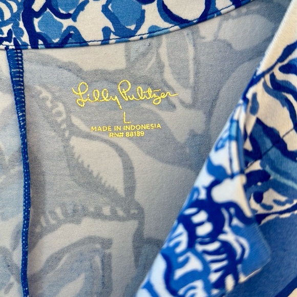 Lilly Pulitzer UPF 50+ Sophiletta Short Sleeve Dress, Blue Tang Flocking Fab, L - Picture 6 of 13